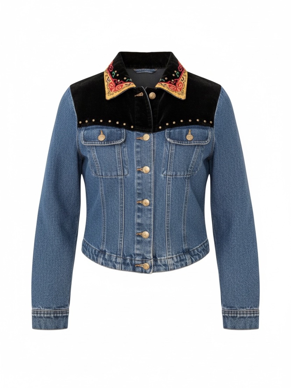 Hairston Roberson ROPA Western Denim & Velvet Embroidered Jacket